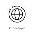 outline ozone layer vector icon. isolated black simple line element illustration from ecology concept. editable vector stroke Royalty Free Stock Photo