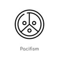 outline pacifism vector icon. isolated black simple line element illustration from world peace concept. editable vector stroke