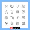 Outline Pack of 16 Universal Symbols of bath, organic content, spring, content, decoration