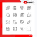 Outline Pack of 16 Universal Symbols of ui, plus, father, basic, cube