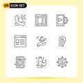 Outline Pack of 9 Universal Symbols of website, development, development, develop, setting