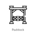 outline paddock vector icon. isolated black simple line element illustration from desert concept. editable vector stroke paddock