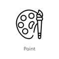 outline paint vector icon. isolated black simple line element illustration from user interface concept. editable vector stroke Royalty Free Stock Photo