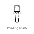 outline painting brush vector icon. isolated black simple line element illustration from art concept. editable vector stroke