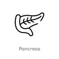 outline pancreas vector icon. isolated black simple line element illustration from medical concept. editable vector stroke Royalty Free Stock Photo