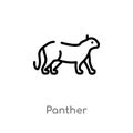 outline panther vector icon. isolated black simple line element illustration from animals concept. editable vector stroke panther Royalty Free Stock Photo