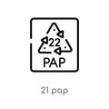 outline 21 pap vector icon. isolated black simple line element illustration from user interface concept. editable vector stroke 21