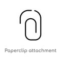 outline paperclip attachment vector icon. isolated black simple line element illustration from miscellaneous concept. editable