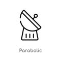 outline parabolic vector icon. isolated black simple line element illustration from hardware concept. editable vector stroke Royalty Free Stock Photo