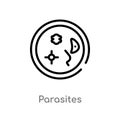 outline parasites vector icon. isolated black simple line element illustration from education concept. editable vector stroke Royalty Free Stock Photo