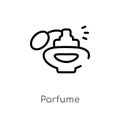 outline parfume vector icon. isolated black simple line element illustration from woman clothing concept. editable vector stroke