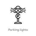 outline parking lights vector icon. isolated black simple line element illustration from architecture and city concept. editable Royalty Free Stock Photo