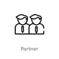 outline partner vector icon. isolated black simple line element illustration from strategy concept. editable vector stroke partner