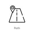 outline path vector icon. isolated black simple line element illustration from social media concept. editable vector stroke path Royalty Free Stock Photo