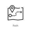 outline path vector icon. isolated black simple line element illustration from strategy concept. editable vector stroke path icon Royalty Free Stock Photo