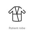 outline patient robe vector icon. isolated black simple line element illustration from health and medical concept. editable vector