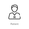 outline patient vector icon. isolated black simple line element illustration from medical concept. editable vector stroke patient