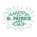 Outline Of A Patrick Day Clover With Text