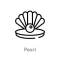 outline pearl vector icon. isolated black simple line element illustration from nautical concept. editable vector stroke pearl Royalty Free Stock Photo