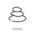 outline pebble vector icon. isolated black simple line element illustration from miscellaneous concept. editable vector stroke Royalty Free Stock Photo