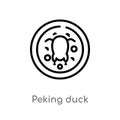 outline peking duck vector icon. isolated black simple line element illustration from food and restaurant concept. editable vector Royalty Free Stock Photo