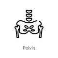outline pelvis vector icon. isolated black simple line element illustration from medical concept. editable vector stroke pelvis