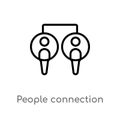 outline people connection vector icon. isolated black simple line element illustration from communication concept. editable vector Royalty Free Stock Photo