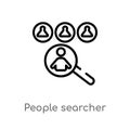 outline people searcher vector icon. isolated black simple line element illustration from people concept. editable vector stroke Royalty Free Stock Photo