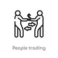 outline people trading vector icon. isolated black simple line element illustration from humans concept. editable vector stroke