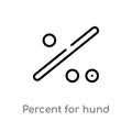 outline percent for hund vector icon. isolated black simple line element illustration from signs concept. editable vector stroke