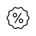 Outline percentage icon in flat style isolated vector illustration