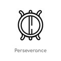 outline perseverance vector icon. isolated black simple line element illustration from zodiac concept. editable vector stroke