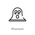 outline phantom vector icon. isolated black simple line element illustration from music concept. editable vector stroke phantom