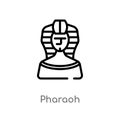 outline pharaoh vector icon. isolated black simple line element illustration from desert concept. editable vector stroke pharaoh Royalty Free Stock Photo