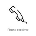 outline phone receiver vector icon. isolated black simple line element illustration from electronic stuff fill concept. editable Royalty Free Stock Photo