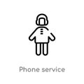 outline phone service vector icon. isolated black simple line element illustration from people concept. editable vector stroke Royalty Free Stock Photo