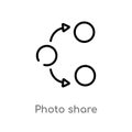 outline photo share vector icon. isolated black simple line element illustration from social media marketing concept. editable Royalty Free Stock Photo