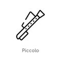 outline piccolo vector icon. isolated black simple line element illustration from music concept. editable vector stroke piccolo