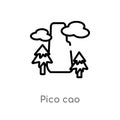 outline pico cao vector icon. isolated black simple line element illustration from culture concept. editable vector stroke pico