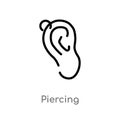 outline piercing vector icon. isolated black simple line element illustration from jewelry concept. editable vector stroke Royalty Free Stock Photo