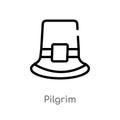 outline pilgrim vector icon. 