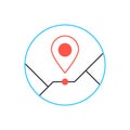 Outline pin icon from thin line Royalty Free Stock Photo