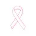 Outline of a pink ribbon. Breast cancer campaign