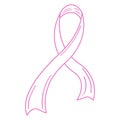 Outline of a pink ribbon. Breast cancer campaign