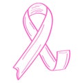 Outline of a pink ribbon. Breast cancer campaign