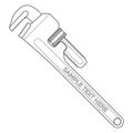 Outline pipe wrench Royalty Free Stock Photo