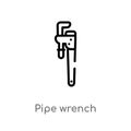 outline pipe wrench vector icon. isolated black simple line element illustration from other concept. editable vector stroke pipe Royalty Free Stock Photo