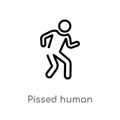 outline pissed human vector icon. isolated black simple line element illustration from feelings concept. editable vector stroke