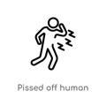 outline pissed off human vector icon. isolated black simple line element illustration from feelings concept. editable vector