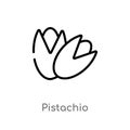 outline pistachio vector icon. isolated black simple line element illustration from food concept. editable vector stroke pistachio